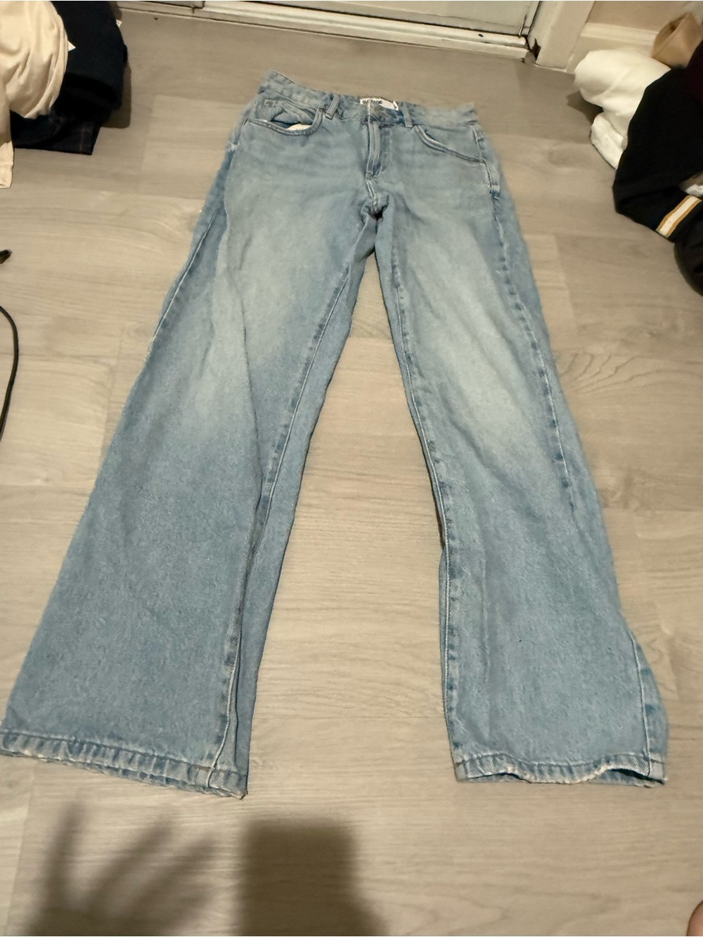 Garage High Rise Wide Leg Straight Jeans Light Wash Denim Size 1